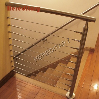 Indoor Decorative Cable Guardrail 304 316 Stainless Steel Railing