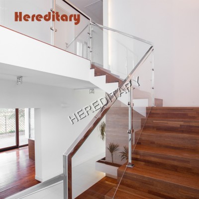 Indoor Decorative Staircase Stair Handrail Glass Stair Railing Balustrade